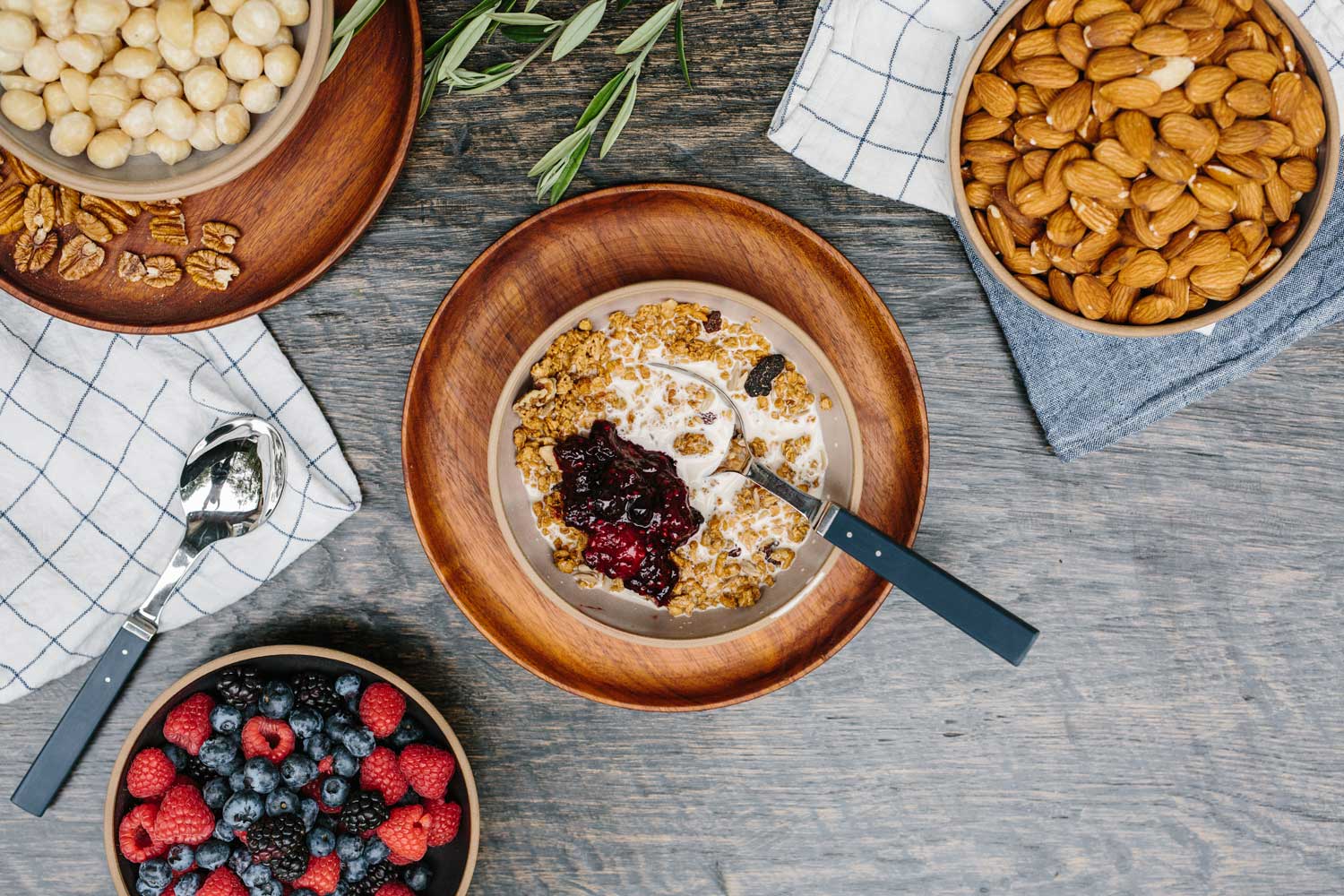 Healthy Breakfast Bowl With Berry Compote